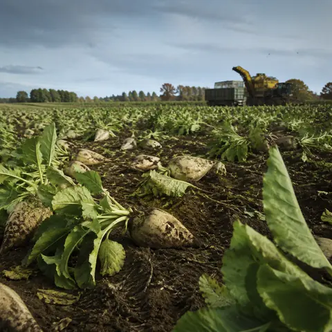 Sugar Beet crop in an original farming simulation scene
